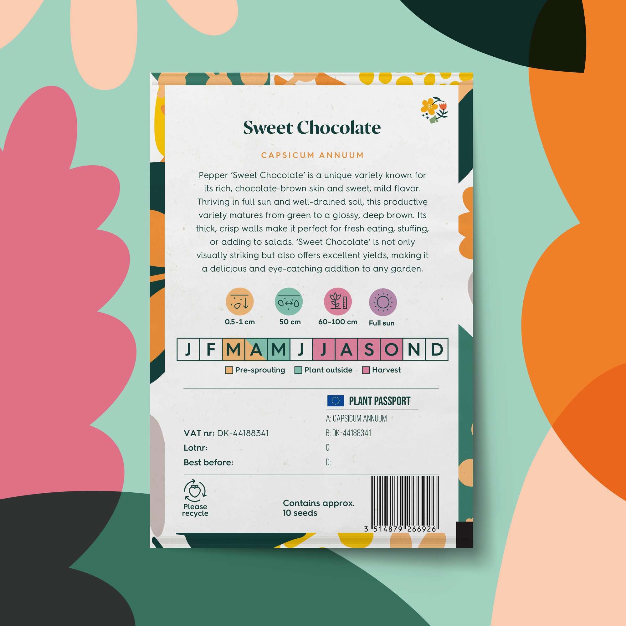 Paprika 'Sweet Chocolate' (frö)